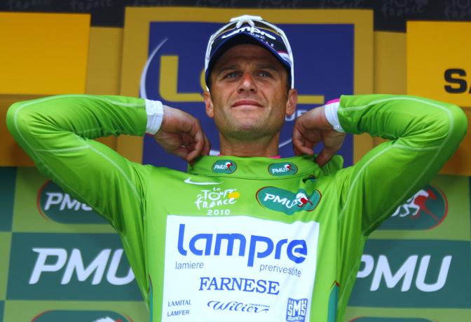 Tour de France 2010, Alessandro visibilmente soddisfatto indossa la maglia verde: vince la classifica a punti